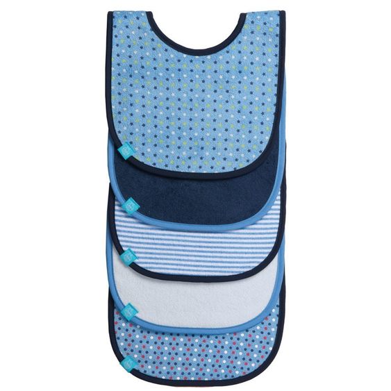 Lässig Klett-Lätzchen 5er Pack - Patterned Blau