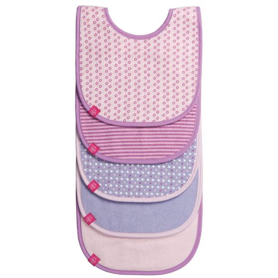 Lässig Klett-Lätzchen 5er Pack - Patterned Rosa