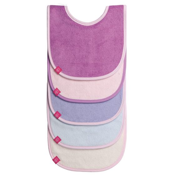 Lässig Klett-Lätzchen 5er Pack Solid Color - Lila