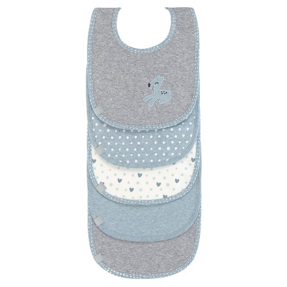 Lässig Klett-Lätzchen 5er Pack Value Pack Bib - Lela - Light Blue