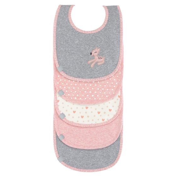 Lässig Klett-Lätzchen 5er Pack Value Pack Bib - Lela - Light Pink