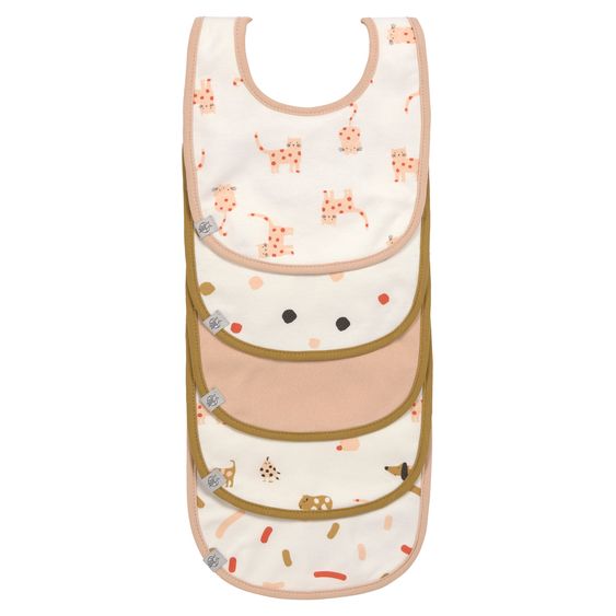 Lässig Velcro bib 5-pack Value Pack Bib - Little Mateys - Spicy Orange