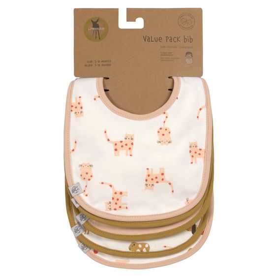 Lässig Velcro bib 5-pack Value Pack Bib - Little Mateys - Spicy Orange