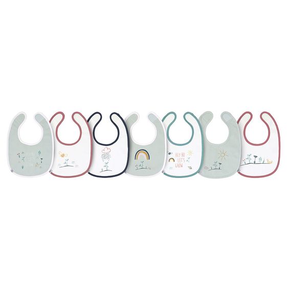 Lässig Klett-Lätzchen 7er Pack Value Pack Bib aus Bio-Baumwolle - Garden Explorer