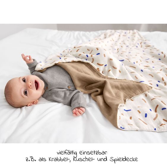 Lässig Krabbel- & Kuscheldecke Heavenly Soft Blanket 100 x 100 cm - Little Mateys - Sprinkles Royal Blue
