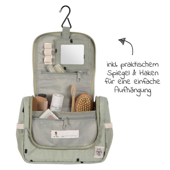 Lässig Borsa da toilette Mini Washbag - Happy Prints - Light Olive