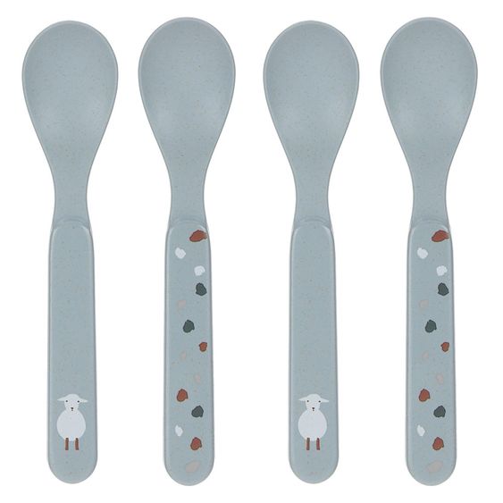 Lässig Löffel 4er Pack - Tiny Farmer - Sheep & Goose - Blue