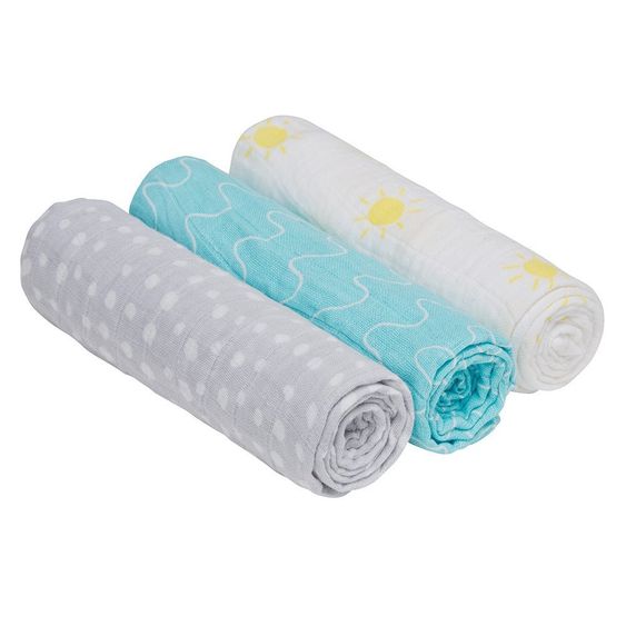 Lässig Mulltuch 3er Pack 85 x 85 cm - Summer Dream Boys