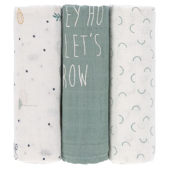 Lässig Mulltuch 3er Pack Heavenly Soft Swaddle L - Bambus 80 x 80 cm - Garden Explorer Boys