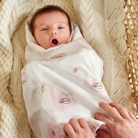 Lässig Mulltuch 3er Pack Heavenly Soft Swaddle L - Bambus 80 x 80 cm - Little Water Swan