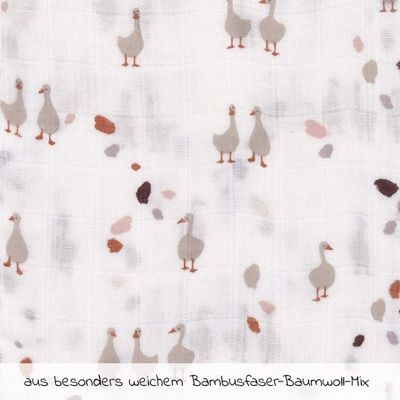 Lässig Mulltuch 3er Pack Heavenly Soft Swaddle L - Bambus 80 x 80 cm - Tiny Farmer - Flowers