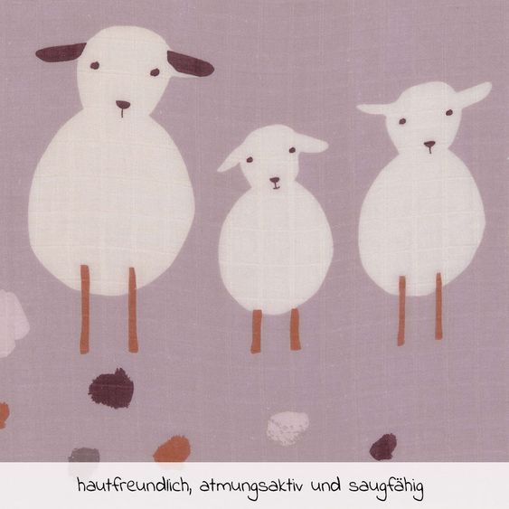 Lässig Mulltuch 3er Pack Heavenly Soft Swaddle L - Bambus 80 x 80 cm - Tiny Farmer - Flowers