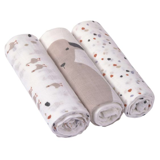 Lässig Mulltuch 3er Pack Heavenly Soft Swaddle L - Bambus 80 x 80 cm - Tiny Farmer - Speckles
