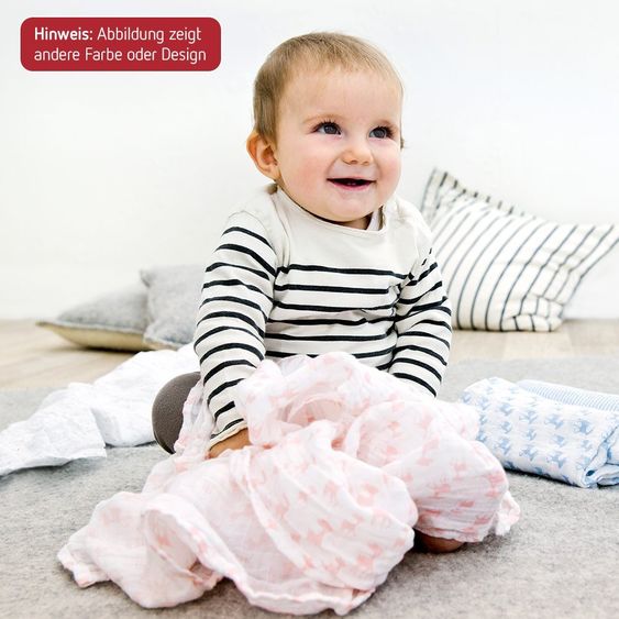 Lässig Mulltuch 3er Pack Lela 85 x 85 cm - Rosa