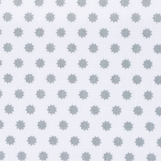 Lässig Mulltuch 3er Pack Swaddle & Burp Blanket L 85 x 85 cm - Little Chums Stars - White