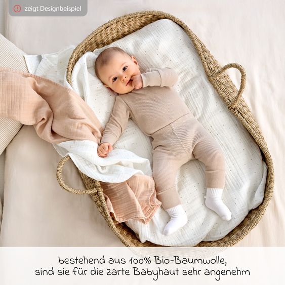 Lässig Mulltuch 3er Pack Swaddle M Bio-Baumwolle 60 x 60 cm - Happy Rascals Heart - Lavender