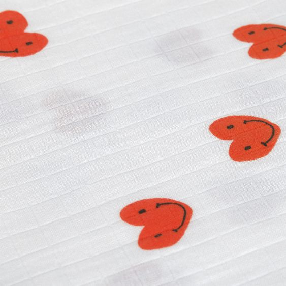 Lässig Mulltuch 3er Pack Swaddle M Bio-Baumwolle 60 x 60 cm - Happy Rascals Heart - Lavender