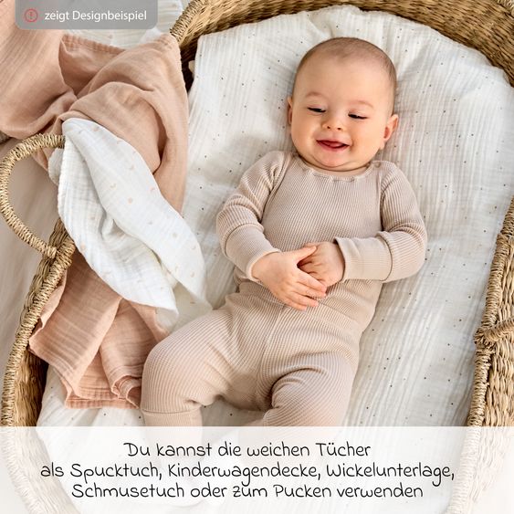 Lässig Mulltuch 3er Pack Swaddle M Bio-Baumwolle 60 x 60 cm - Little Mateys - Spicy Orange