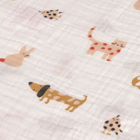 Lässig Mulltuch 3er Pack Swaddle M Bio-Baumwolle 60 x 60 cm - Little Mateys - Spicy Orange