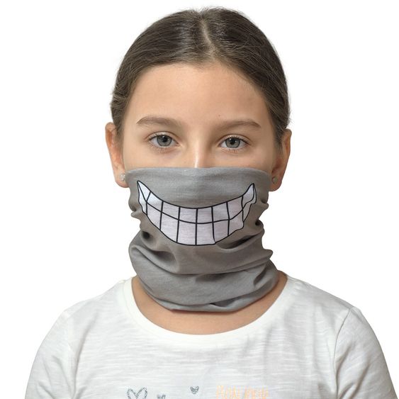 Lässig Multifunktionstuch Flexi-Loop Kids - Smile - Grey