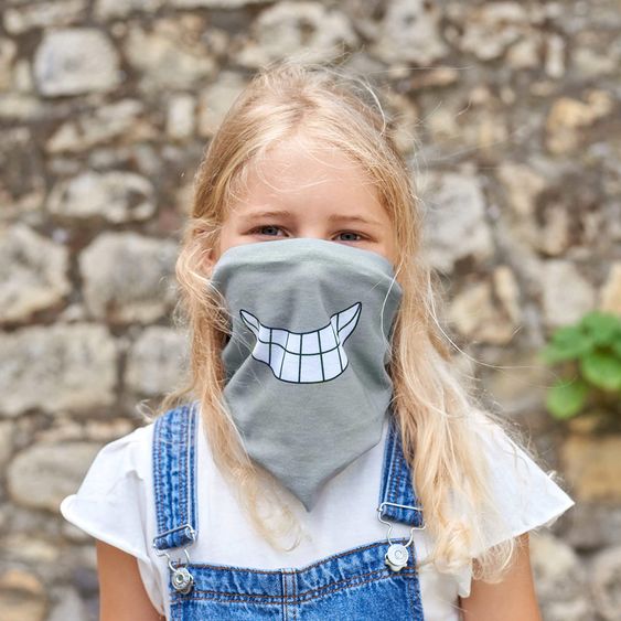 Lässig Multifunktionstuch Flexi-Loop Kids - Smile - Grey