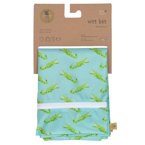 Lässig Nasstasche 2er Pack Wet Bag - Crocodile Granny