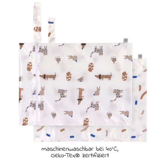 Lässig Nasstasche 2er Pack Wet Bag - Little Mateys - Royal Blue