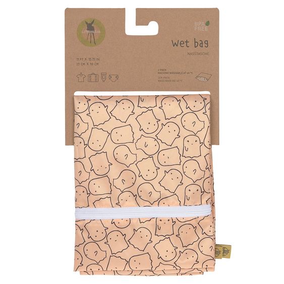 Lässig Nasstasche 2er Pack Wet Bag - Spookies - Peach