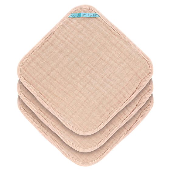 Lässig Pflegetuch 3er Pack Muslin 30 x 30 cm - Light Pink