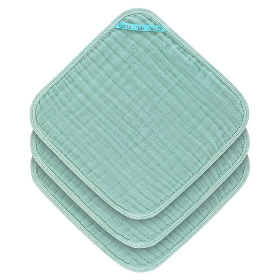 Lässig Pflegetuch 3er Pack Muslin 30 x 30 cm - Mint