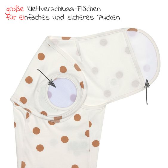 Lässig Pucksack Cozy Swaddle Bag GOTS - Big Dots - Milky