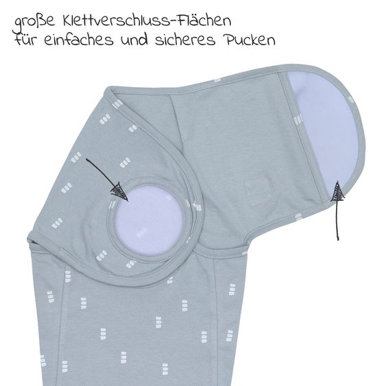 Lässig Pucksack Cozy Swaddle Bag GOTS - Blocks - Light Blue