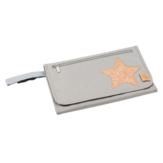 Lässig Reise-Wickelunterlage Wrap-To-Go - Cork Star - Light Grey