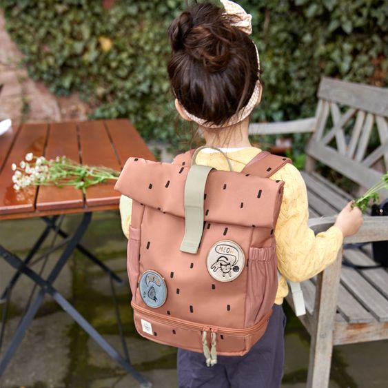 Lässig Rucksack Mini Rolltop Backpack - Happy Prints - Caramel