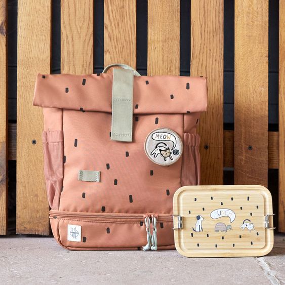 Lässig Rucksack Mini Rolltop Backpack - Happy Prints - Caramel