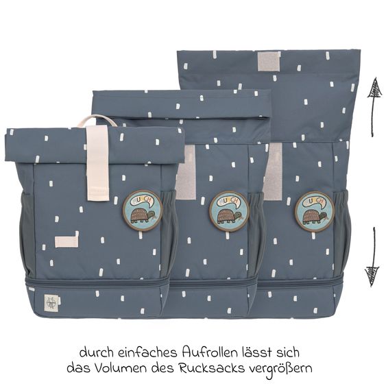 Lässig Zaino Mini Rolltop - Happy Prints - Blu notte