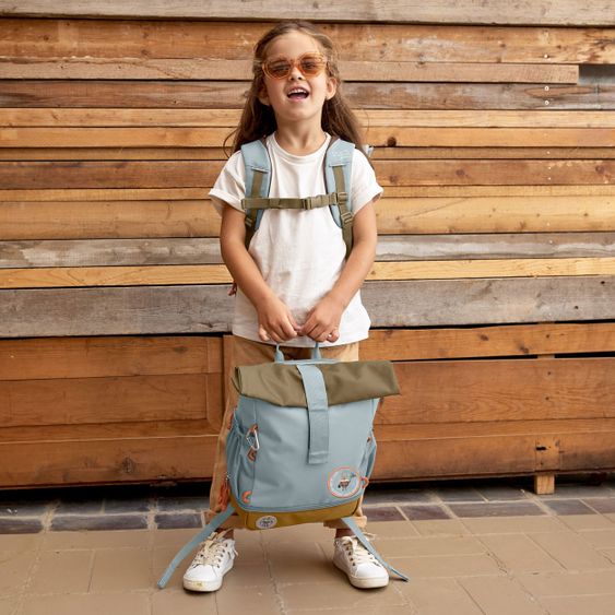 Lässig Backpack Mini Rolltop Backpack - Nature Light Blue