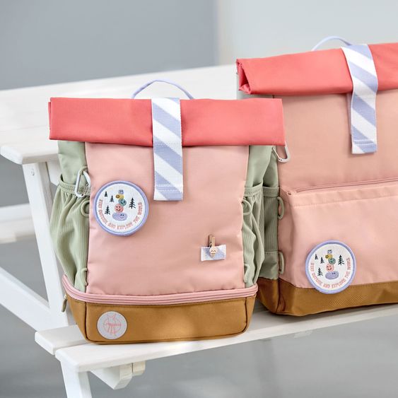 Lässig Rucksack Mini Rolltop Backpack - Sunny Explorer - Rose / Pink