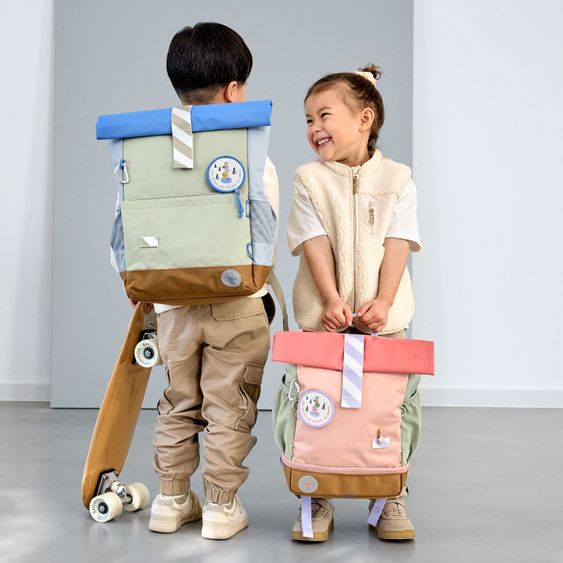 Lässig Rucksack Mini Rolltop Backpack - Sunny Explorer - Rose / Pink