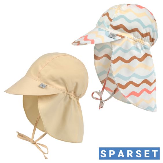 Lässig Schirmmütze 2er Pack - Wave - Sea Salt / Vanilla - Gr. 46/49