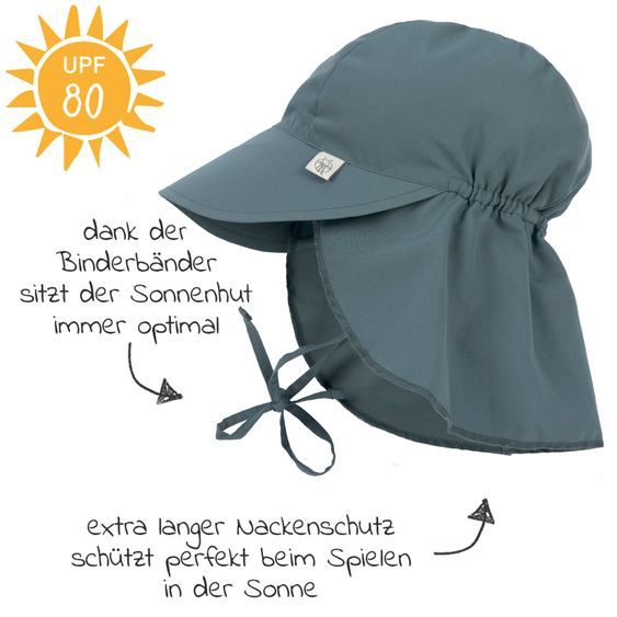 Lässig Schirmmütze mit Nackenschutz LSF Sun Protection Flap Hat - Grey Blue - Gr. 43/45