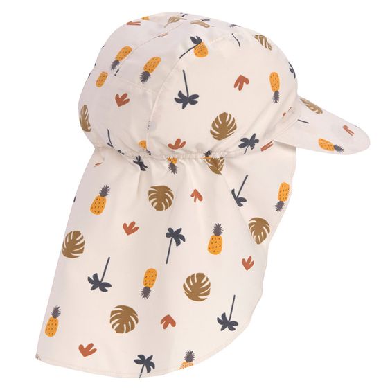 Lässig Cappello a falde con protezione del collo SPF Cappello a falde con protezione solare - Botanical Offwhite - Taglia 43/45