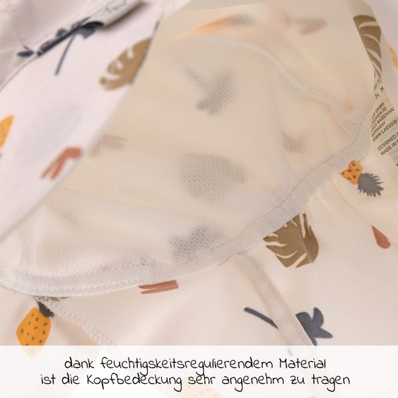 Lässig Cappello a falde con protezione del collo SPF Cappello a falde con protezione solare - Botanical Offwhite - Taglia 43/45