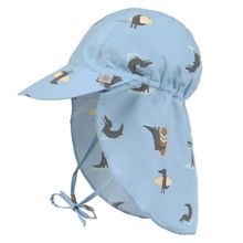 Schirmmütze mit Nackenschutz LSF Sun Protection Flap Hat - Crocodile - Sky Blue - Gr. 43/45