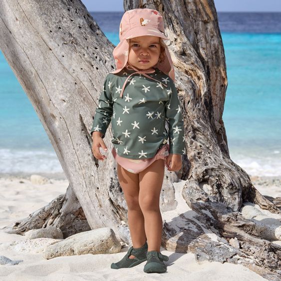 Lässig Schirmmütze mit Nackenschutz LSF Sun Protection Flap Hat - Dolphin - Peach - Gr. 43/45