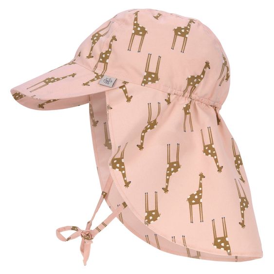 Lässig Cappello a falde con protezione del collo SPF Cappello a falde con protezione solare - Giraffe Rose - Taglia 43/45