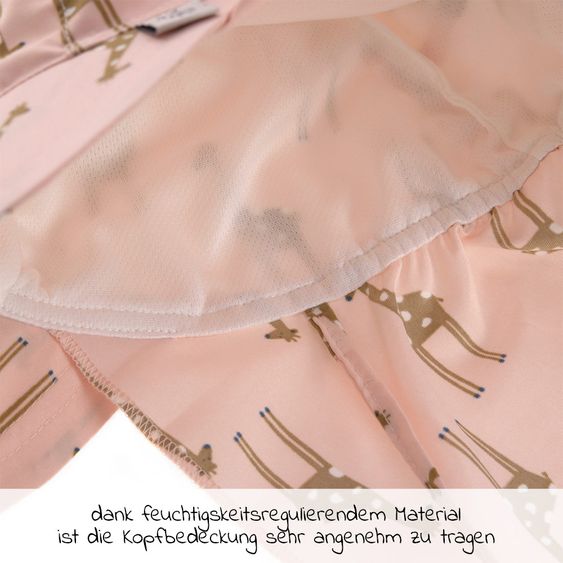 Lässig Cappello a falde con protezione del collo SPF Cappello a falde con protezione solare - Giraffe Rose - Taglia 43/45