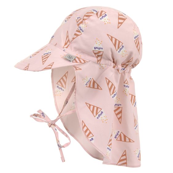 Lässig Schirmmütze mit Nackenschutz LSF Sun Protection Flap Hat - Ice Cream - Pale Pink - Gr. 41-44