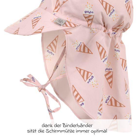 Lässig Schirmmütze mit Nackenschutz LSF Sun Protection Flap Hat - Ice Cream - Pale Pink - Gr. 41-44