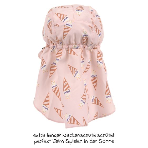 Lässig Sun cap with neck protection LSF Sun Protection Flap Hat - Pale pink - Size: 48-51